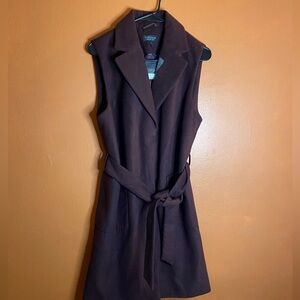 NWT Topshop Tie Belt Vest Trench